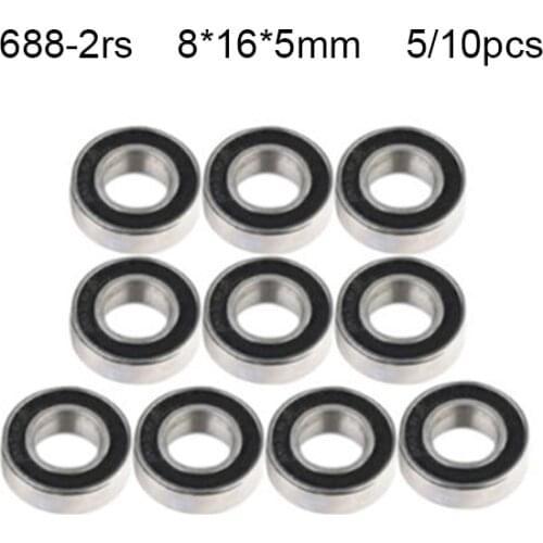 Sealing Cove Thin Wall Deep Groove Ball Bearings 688RS ABEC-1 688 Rs 688rs The Rubber 5/10pcs 688-2RS 8*16*5mm Free Shipping
