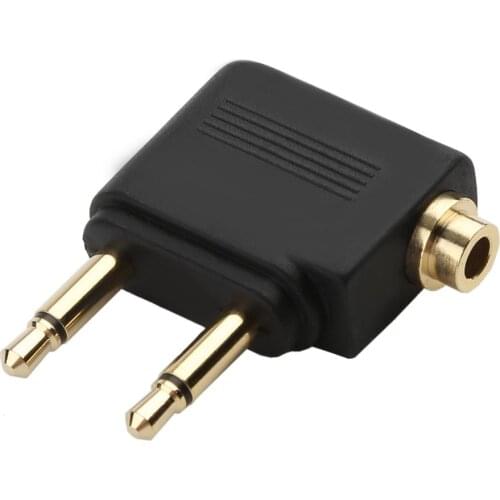 1/2/5pcs 3.5mm Jack Airline Airplane Earphone Headphone Headset Audio Connector Plug Adapter for Airplane Travel Headphone