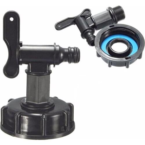 1 Pcs 3/4" Thread Plastic IBC Tank Tap 1000L IBC To 16mm Adapter Garden Irrigation Connection Valve Water Connector With Switch