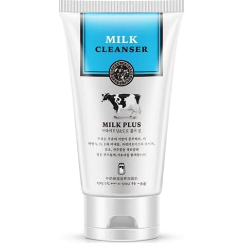 2Pcs HOREC Milk Face Wash Facial Cleanser Nourishing Cleanser Foam Moisturizing Whitening Anti-Spots Marks Deep Clean Cosmetics