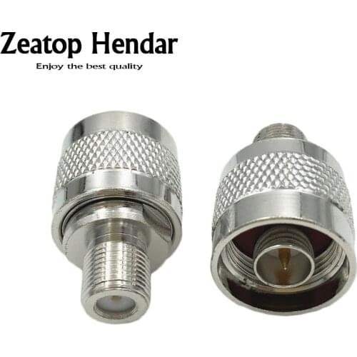 2Pcs Brass N-Type N Male Plug to F Female Jack RF Coaxial Adapter Connector N to F Connector