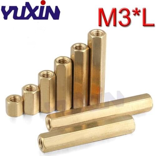200Pcs/100Pcs 3mm Hex Brass Screw Female To Female M3*L(4/5/6/7/8/9/10-60mm) Hexagonal Brass PCB Standoffs Spacers Screw