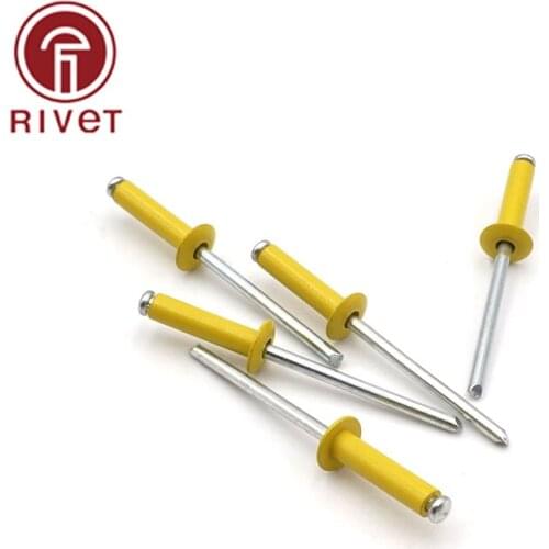 5x15/16/18/20/21/22/23/24/25 6x10 4.8x10x16mm Yellow Aluminium Steel Open Blind Rivet Dome Head Rivets Pulling Rivets Decoration