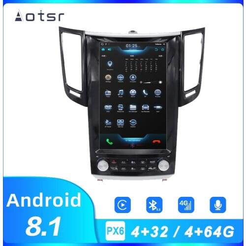 AOTSR Tesla Style Android 8 PX6 Car Player For Infiniti FX FX25 FX35 FX37 QX70 Car Radio GPS Navigation CarPlay Autostereo