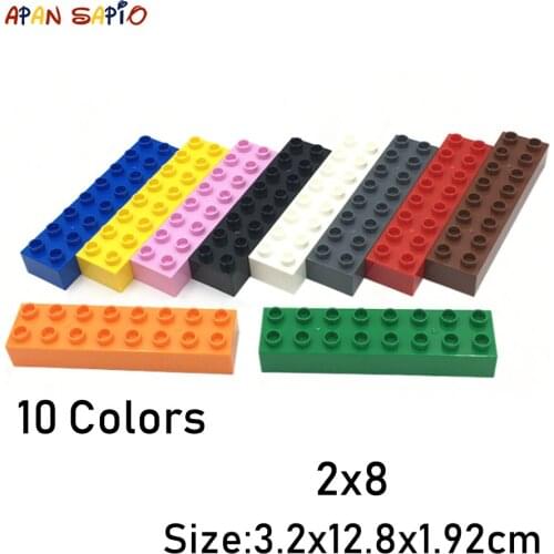 Big Size DIY Building Blocks Thick 2X8 2PCS/lot Educational Building Blocks Brick Toys for Children Compatible with Brands