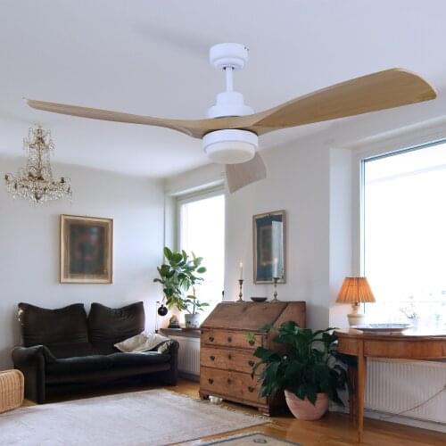 Bowod 52 Inch Modern Decorative ceiling fan with LED Light remote control ABS blad woodern finish 110v/220v ceiling fan