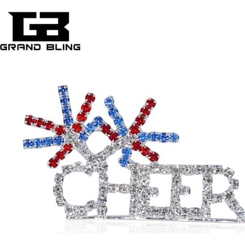 New Fancy Design of Rhinestone "CHEER" Word Brooch Pin