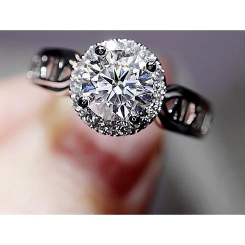 CAOSHI Trendy Women Wedding Rings with Hollow Out Creative Design Shiny Crystal Zirconia Timeless Jewelry Bridal Chic Jewelry