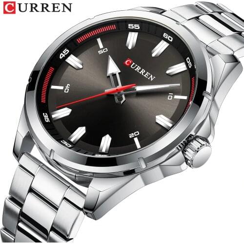 CURREN Fashion Mens Watch with Stainless Steel Strap Simple Creative Quartz Wristwatch for Men Clock erkek kol saati Waterproof