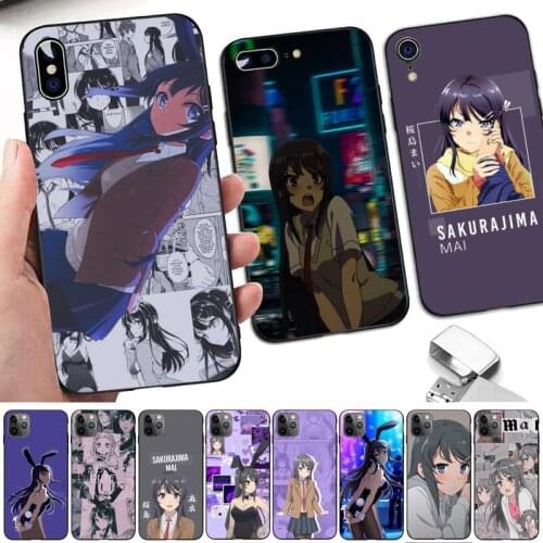 FHNBLJ Anime Mai Sakurajima Phone Case for iPhone 8 7 6 6S Plus X 5S SE 2020 XR 11 12 pro XS MAX
