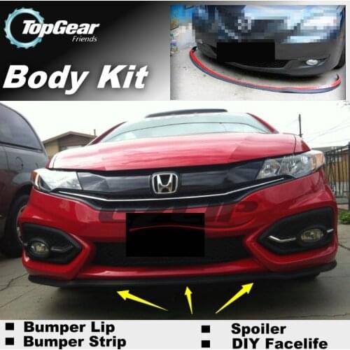 For HONDA Jazz Fit Type R Bumper Lip Lips / Top Gear Shop Spoiler For Car Tuning / TOPGEAR Body Kit + Strip