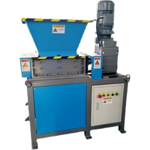 Large Electric Crusher 220V Single Motor Two-axis Universal Tires Plastic Wood Scrap Metal Removable Impact Shredder
