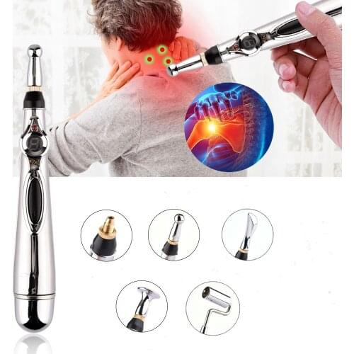 Electronic Acupuncture Pen 3/5 Head Electric Meridians Laser Therapy Heal Massage Energy Pen Body Relief Pain Tools Acupuncture