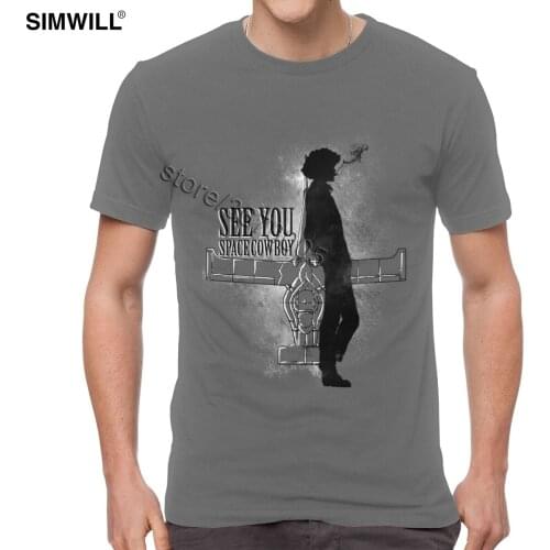 Classic Cowboy In Space Spike T-Shirt for Men Printed 100% Cotton T-Shirt Crew Neck Short Sleeves cowboy bebop Smoke Tee