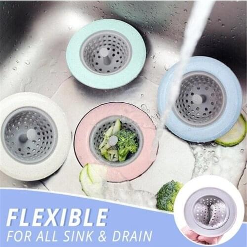 Anti Clog Flexible Sink Strainer 4 Pcs Kitchen Basket Catcher 4.3 Inch Wide Rim Perfect for Most Sink Drains SDF-SHIP