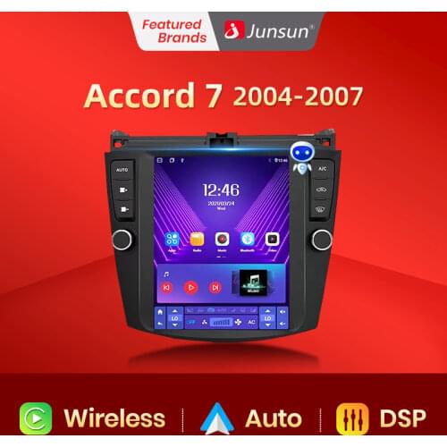 Junsun For Tesla Style Android Auto 4G Wireless Carplay DSP Car Radio Multimedia Player For Honda Accord 7 2004-2007 no 2din
