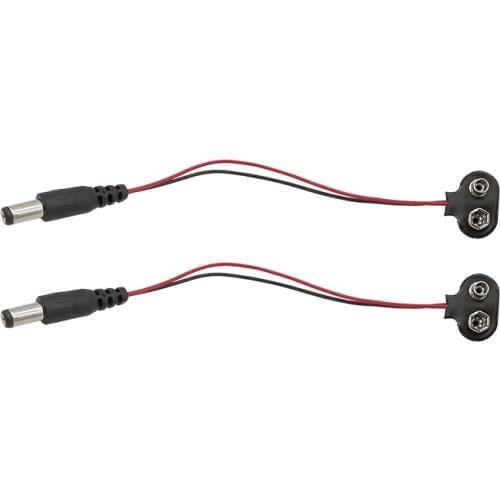 2pcs/lot 9V DC Battery Snap Power Cable Plug Clip Male Line Battery Adapter Barrel Jack Connector for Arduino DIY I T type