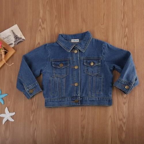 2020 Winter pudcoco Toddler Kids Girls Denim Fall Jacket Button Coat Outwear Tops Outwear 9M-5Y Blue Support wholesale