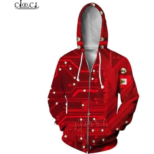 HX 2021 Newest Electronic Chip 3D Print Hip Hop Zipper Hoodies Men Women Fashion Autumn Hot Selling Hoody Casual Harajuku Coat
