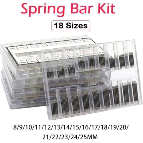 8mm-25mm Spring Bar Kit Watchmakers Watch Spring Bars Strap Link Pins Stainless Steel