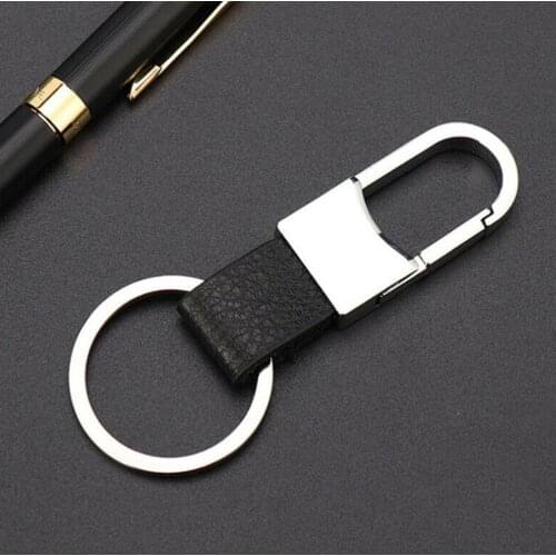 Leather Keychain-Fashion Metal Keychain Leather Waist Hanging Car Key Chain Creative Gifts For Men