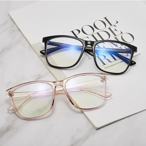 Square Anti Blue Light Glasses Vintage Optical Glasses Frame Black Pink Clear Glasses For Computer Screen TR90 Spectacle Frames