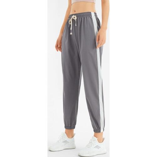 Summer Thin Dry Quick Women Sport Trousers Fitness Gym Running Loose Leisure Haren Pants Drawstring Elastic Waist Yoga Pants