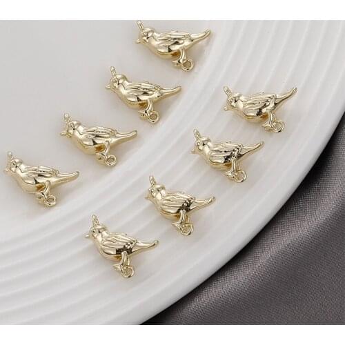 Min order 30pcs/lot 9*13mm animals cartoon 3D birds shape copper floating locket charms diy jewelry earring/garment accessory