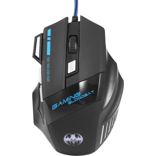 Professional Wired Gaming Mouse 7 Button 5500 DPI LED Optical USB Computer Mouse Gamer Mice X7 Game Mouse