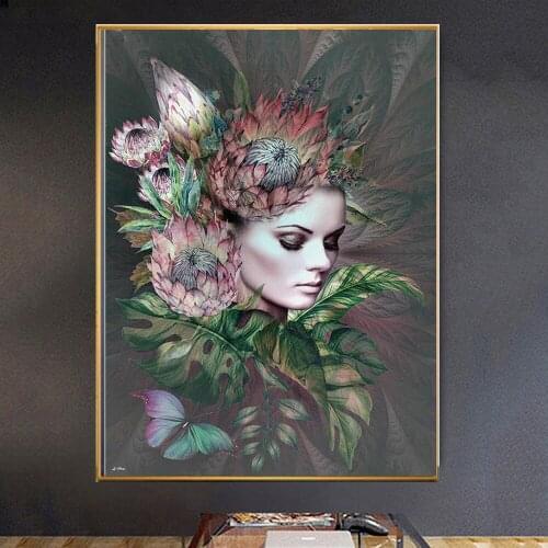 Full square round Drill 5d Flower fairy woman Diamond Embroidery DIY Diamond Painting Cross Stitch kit mosaic kids room decor