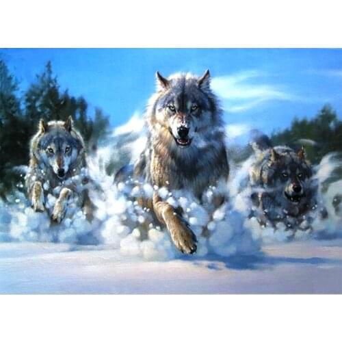Wolf Full Diamond Painting Cross Stitch Diamond Mosaic Kit Diamond Embroidery Diy Needlework Gift Christmas Home Paintings
