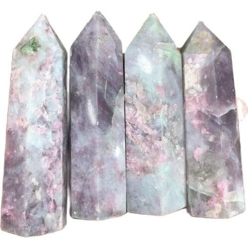 Natural quartz tower healing stones reiki pink tourmaline point for sale