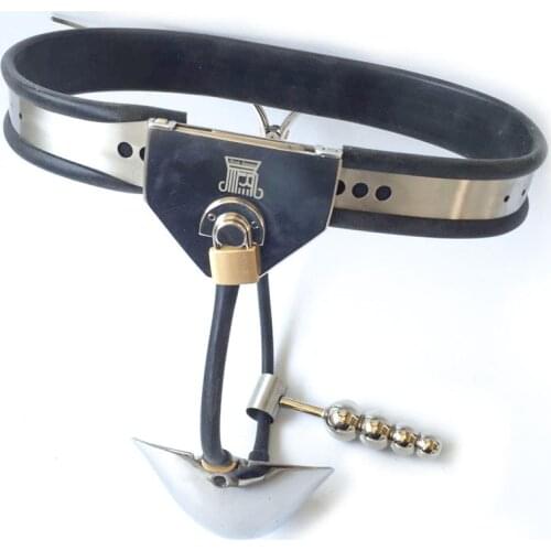 Newest Male Chastity Belt Lock Pants BDSM Bondage Stainless Steel Silicone Chastity Device Cbt Sex Toys For Men Adult Goods