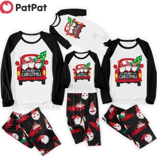 PatPat Family Matching Christmas pattern Vehicle Santa Claus Print Family Look Sets