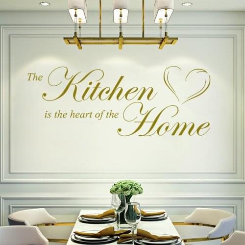 Vinyl Carved Wall Sticker Kitchen is the Heart of Home Decal Art Wallpaper Poster Fashion Simple Decorative Painting SZ-032