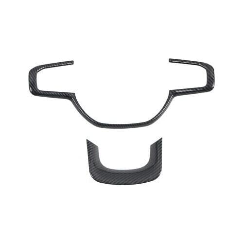 Carbon Fiber Inner Steering Wheel Button Cover 2pcs For Dodge Ram 1500 2019-2020