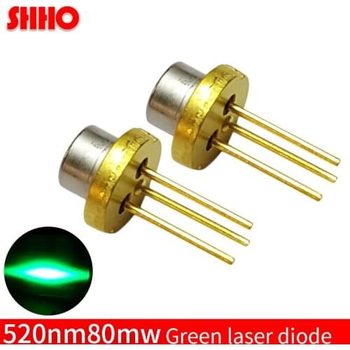 High quality laser semiconductor TO3.8/diameter 3.8mm 520nm 80mw green laser diode performance stability laser emission source