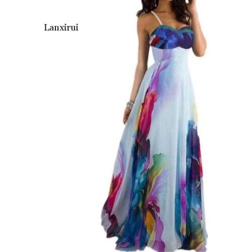 Womens Sling Bandeau Strapless Digital Print Dress Sling Dress