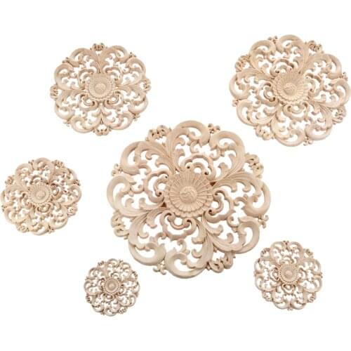 1 Pc Wood Decal Corner Wood Applique Onlay Home Window Unpainted Ornamental Furniture Bed Door Cabinet Decor 10/12/15/20/24/30cm