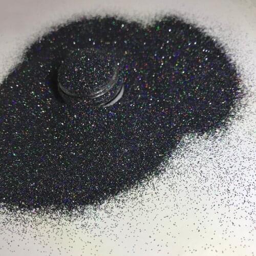 JKY-U001 Hot Sale Holographic Laser 1/128 Sequins Dust Nail Glitter Powder Nail Art Black Acrylic UV Mix Glitter Powder 10g/bag