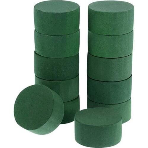 10Pcs Wedding Aisle DIY Craft Floral Arrangement Water-Absorbing Home Garden Green Flower Foam Fresh-Keeping Round Brick