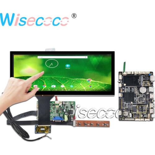 12.3" IPS LCD Screen 1920*720 LVDS 50 Pins Bar Display WIFI Bluetooth-compatible Android System Driver Board + Capacitive Touch
