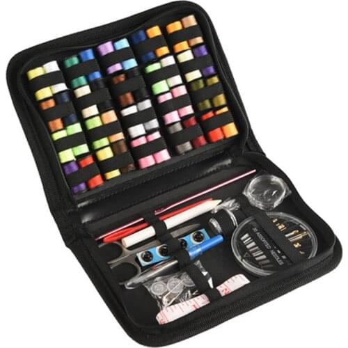 128pcs Multifunction Sewing Bag Spools Thread Needles Scissors Pens Accessories Kit Portable Travel Sewing Box