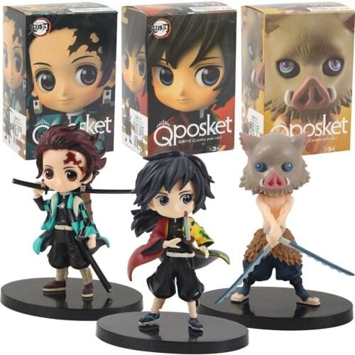 14-15cm Big Style Demon Slayer Kimetsu No Yaiba Tanjirou Hashibira Inosuke Tomioka Giyuu Figure Model Toys