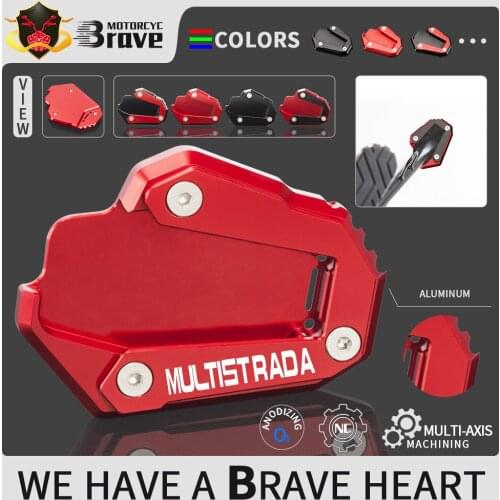 2021 Kickstand Foot Side Stand Extension Pad Support Plate For DUCATI Multistrada 1200 / Enduro / 1200S 2016 2017 2018 2019 2020