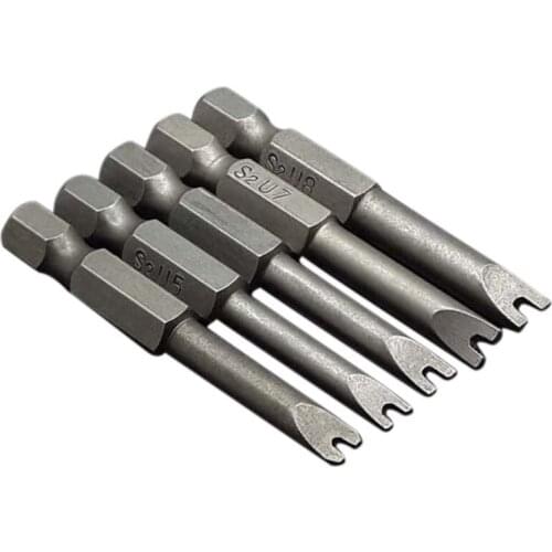 5Pcs Set Security Bit Set Tamper Proof Screwdriver Drill Bit Screw Driver Bits Hex Shank Magnetic U Shaped 1/4 inch Driver Bits