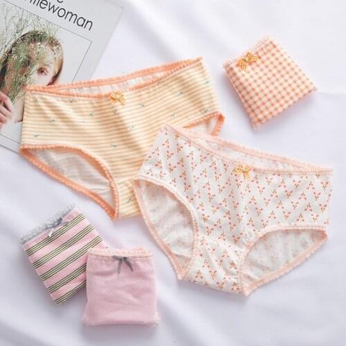 7 Pcs Cotton Underwear for Girls 2019 New Children Soft Panties Teenages Candy Color Briefs TWY-811-3-7P