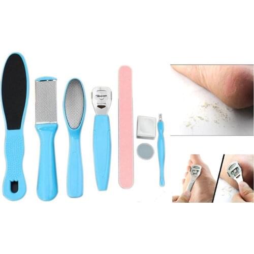 8Pcs/Set Manicure Foot Care File Set Dead Hard Skin Callus Remover Scraper Pedicure Rasp Tools Feet Care Tool Kit