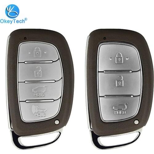 OkeyTech Car Smart Card Remote Key Shell for Hyundai I30 IX25 IX35 Elantra Sonata Verna Creta Tucson Solaris Emergency Key