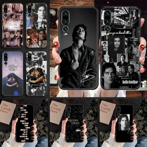 The Vampire Diaries Damon Salvatore Phone case For Huawei P Mate P10 P20 P30 P40 10 20 Smart Z Pro Lite 2019 black painting Etui